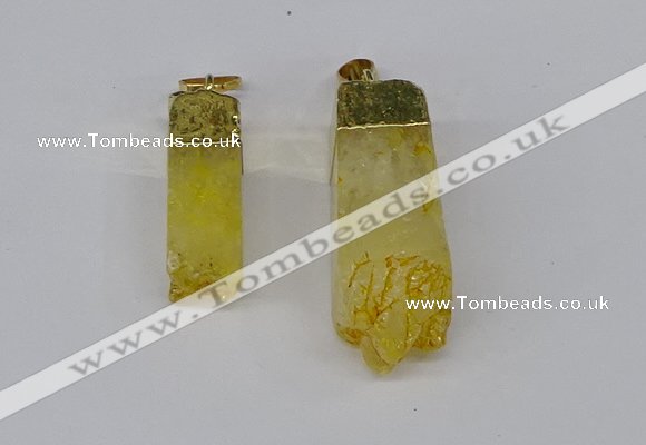 NGP3166 10*30mm - 14*40mm sticks druzy agate gemstone pendants