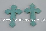 NGP3224 50*75mm cross turquoise gemstone pendants wholeasle