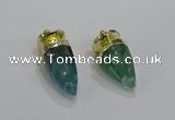 NGP3251 15*30mm - 18*35mm faceted bullet fluorite pendants