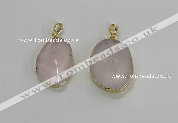 NGP3270 18*25mm - 30*35mm freeform rose quartz pendants