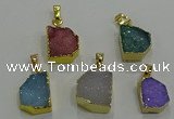 NGP3329 8*12mm - 15*20mm freeform druzy agate gemstone pendants