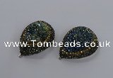 NGP3351 35*45mm teardrop druzy agate gemstone pendants wholesale