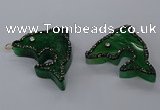 NGP3427 25*40mm - 30*45mm dolphin agate gemstone pendants