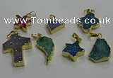 NGP3438 12*16mm - 25*35mm druzy agate gemstone pendants