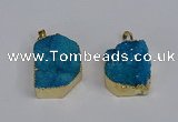 NGP3468 20*30mm - 25*35mm freeform druzy agate pendants wholesale