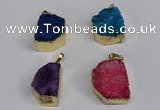 NGP3472 20*30mm - 25*35mm freeform druzy agate pendants wholesale