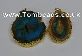 NGP3486 40*50mm - 50*65mm freeform druzy agate gemstone pendants