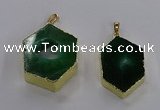 NGP3498 25*40mm - 30*45mm hexagon druzy agate pendants