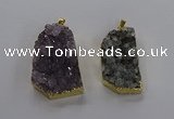 NGP3506 22*40mm - 30*45mm freeform druzy amethyst pendants