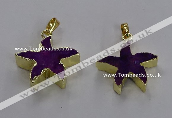 NGP3511 24*25mm starfish fossil coral pendants wholesale