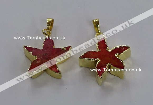 NGP3512 24*25mm starfish fossil coral pendants wholesale