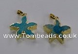 NGP3513 24*25mm starfish fossil coral pendants wholesale