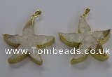 NGP3520 48*50mm starfish fossil coral pendants wholesale