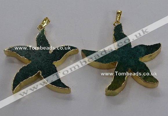 NGP3525 48*50mm starfish fossil coral pendants wholesale