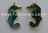 NGP3544 22*58mm - 25*55mm seahorse agate pendants wholesale