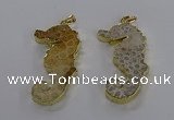 NGP3551 22*58mm - 25*55mm seahorse fossil coral pendants