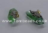 NGP3577 12*40mm - 15*45mm faceted nuggets green fluorite pendants