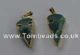 NGP3617 15*30mm - 20*40mm arrowhead druzy agate pendants