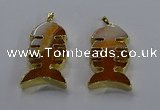 NGP3643 25*50mm - 28*55mm fishbone agate gemstone pendants