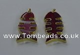 NGP3645 25*50mm - 28*55mm fishbone agate gemstone pendants