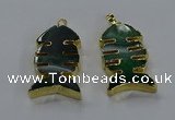 NGP3647 25*50mm - 28*55mm fishbone agate gemstone pendants