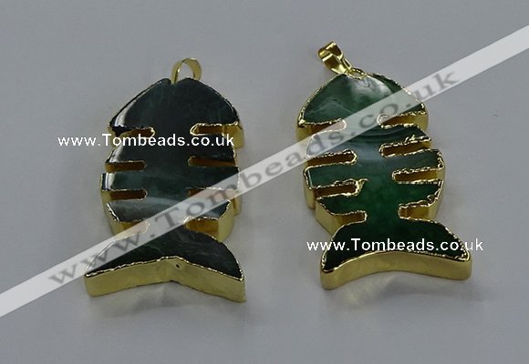 NGP3647 25*50mm - 28*55mm fishbone agate gemstone pendants