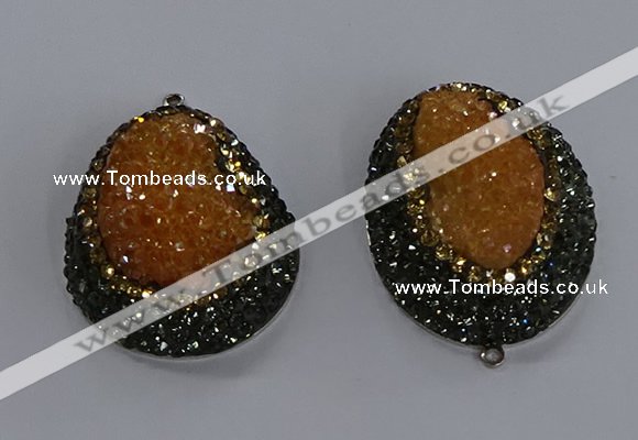 NGP3676 35*45mm freeform plated druzy agate pendants wholesale