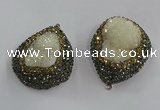 NGP3683 35*45mm teardrop plated druzy agate pendants wholesale