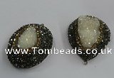 NGP3684 35*45mm freeform plated druzy agate pendants wholesale