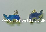NGP3700 18*30mm - 22*35mm elephant druzy agate gemstone pendants