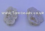 NGP3715 28*35mm - 40*45mm freeform plated druzy agate pendants