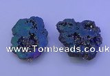 NGP3721 28*35mm - 40*45mm freeform plated druzy agate pendants