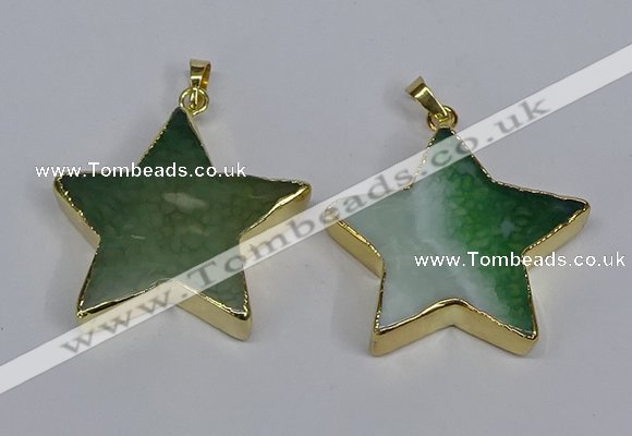 NGP3740 35*35mm star agate gemstone pendants wholesale