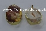 NGP3755 30*40mm - 40*50mm freeform druzy agate pendants