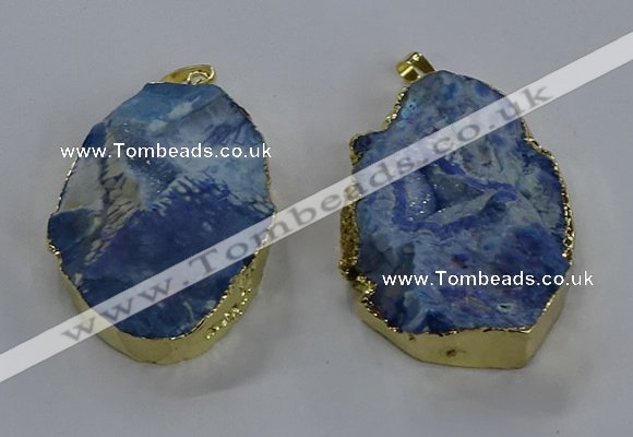 NGP3760 30*40mm - 40*50mm freeform druzy agate pendants