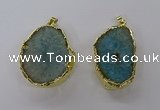 NGP3767 25*35mm - 35*40mm freeform druzy agate pendants