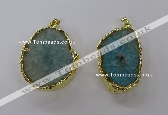 NGP3767 25*35mm - 35*40mm freeform druzy agate pendants