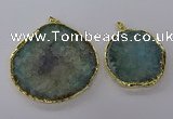 NGP3776 45*50mm - 55*60mm freeform druzy agate pendants