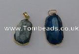 NGP3785 15*30mm - 18*35mm freeform druzy agate pendants