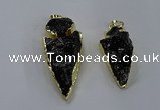 NGP3810 25*45mm - 30*60mm arrowhead dyed white crystal pendants