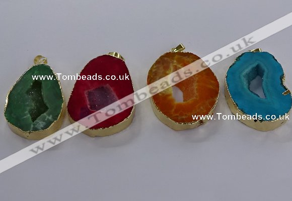 NGP3829 30*40mm - 40*50mm freeform druzy agate pendants