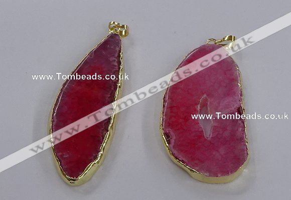 NGP3844 25*65mm - 35*70mm freeform agate gemstone pendants