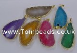 NGP3849 25*65mm - 35*70mm freeform agate gemstone pendants
