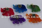 NGP3868 30*45mm - 35*50mm elephant agate pendants wholesale