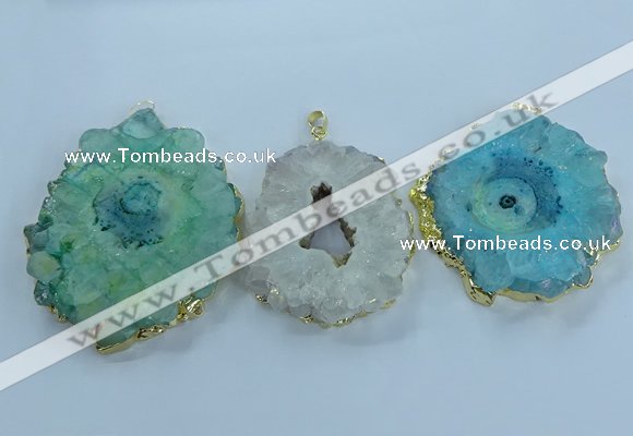 NGP3906 55*65mm - 65*80mm freeform druzy agate pendants