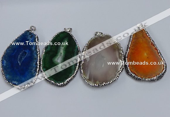 NGP3916 45*60mm - 55*65mm freeform druzy agate pendants wholesale