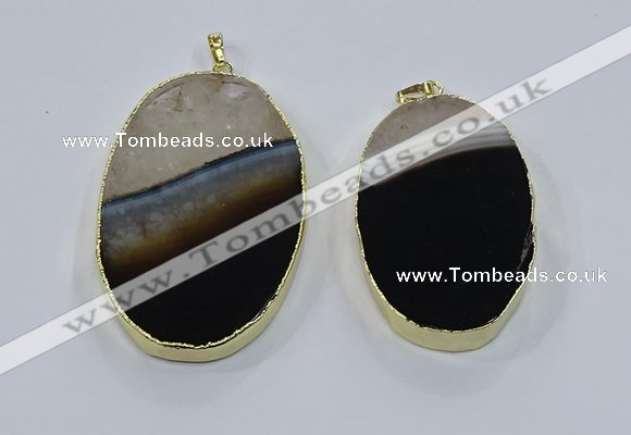 NGP3924 35*55mm - 40*60mm oval druzy agate pendants wholesale