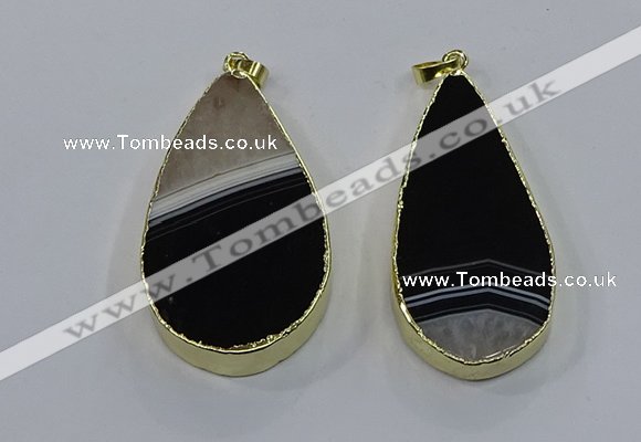 NGP3926 25*50mm - 30*55mm flat teardrop druzy agate pendants