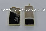 NGP3928 25*55mm - 30*60mm rectangle druzy agate pendants