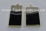 NGP3929 40*60mm - 35*70mm rectangle druzy agate pendants